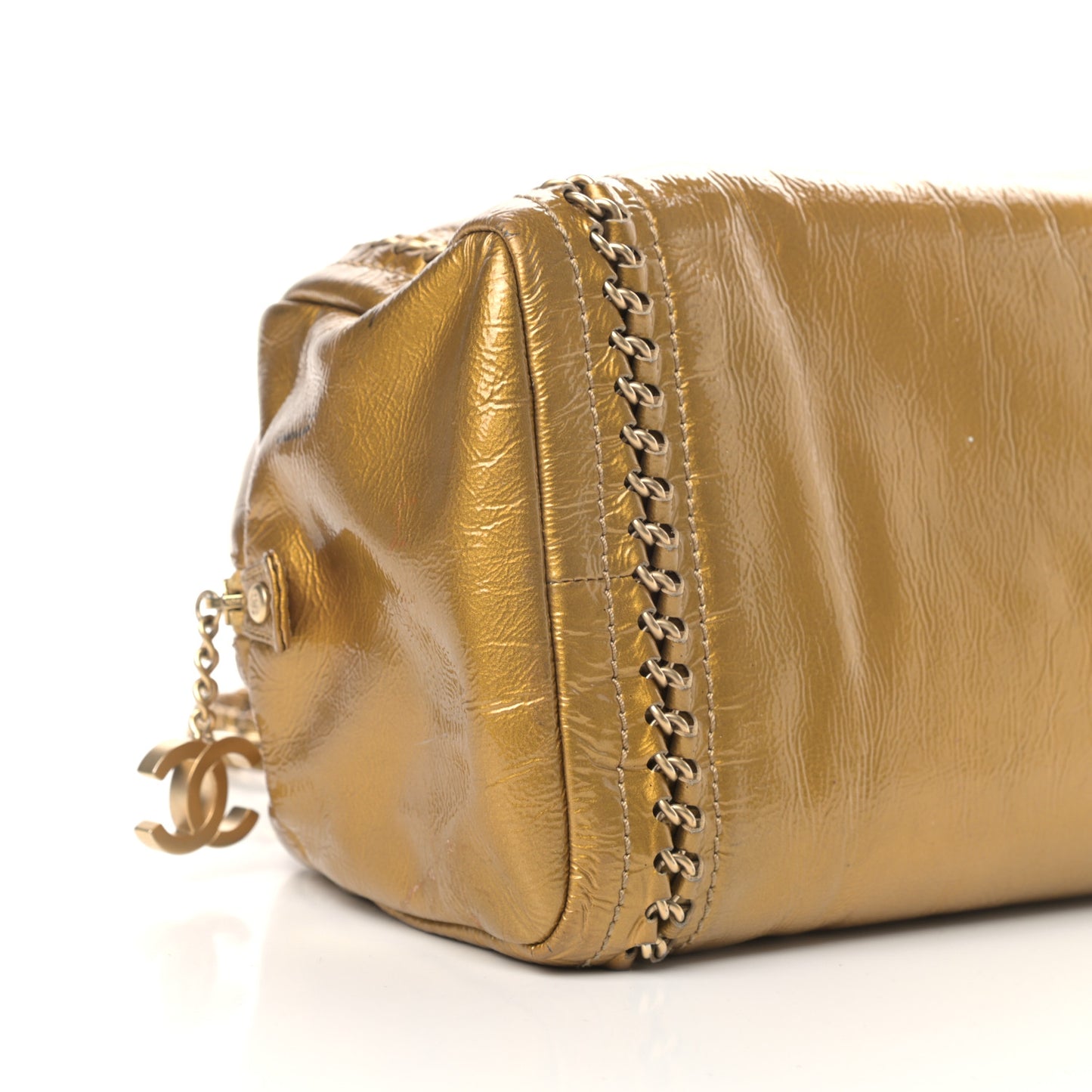 Patent Medium Luxe Ligne Bowler Gold