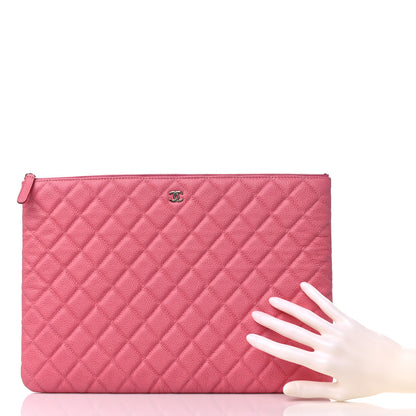 Chanel Caviar Quilted Large Cosmetic Case Rose Pink 2 of 9
