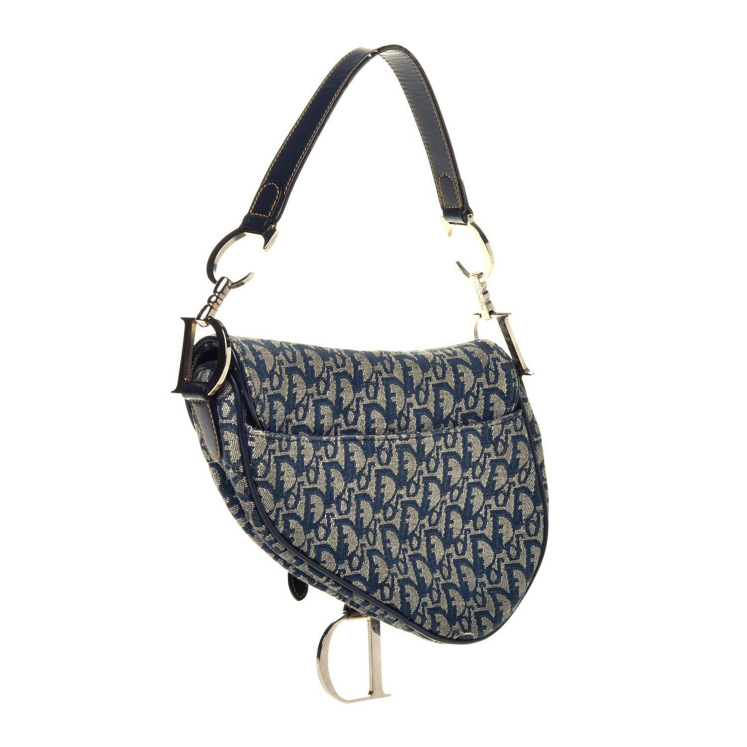 Christian Dior Monogram Saddle Bag Blue 3 of 8