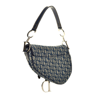 Christian Dior Monogram Saddle Bag Blue 3 of 8