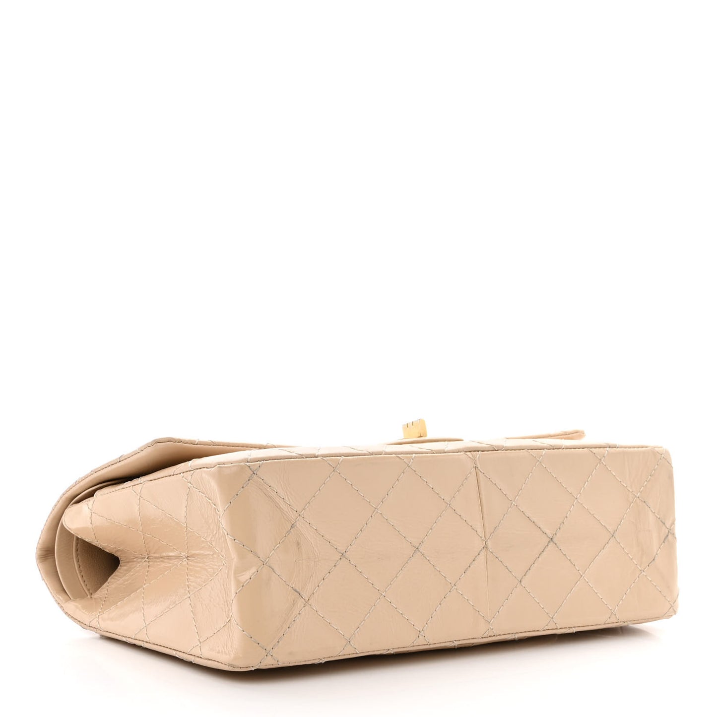 Distressed Patent Quilted 2.55 Reissue 226 Flap Beige