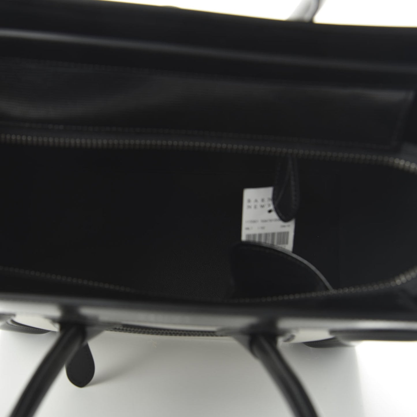 Sleek Calfskin Micro Bi-Color Luggage Black White