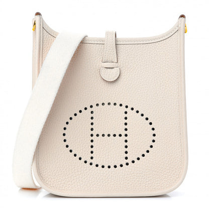 Hermes Taurillon Clemence Amazone Evelyne TPM Craie White 1 of 8