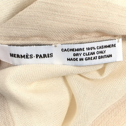 Hermes Cashmere Fringe Stole Ivory 3 of 4