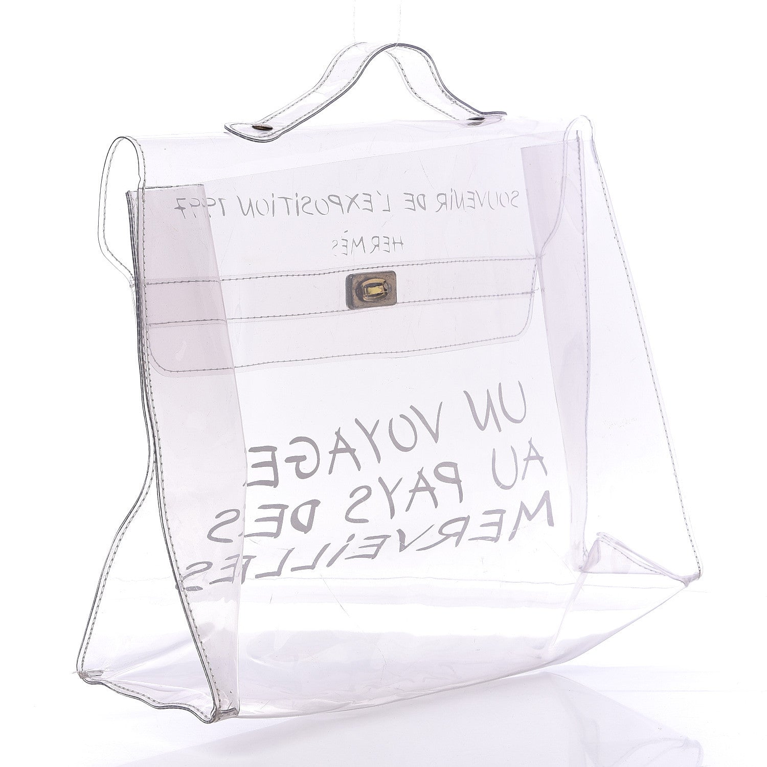 Hermes Vinyl Souvenir De L'Exposition Kelly Transparent 3 of 13