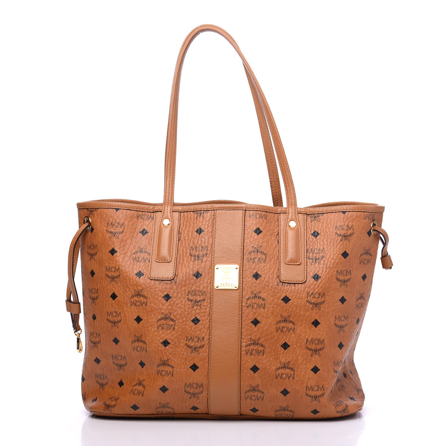 MCM Visetos Medium Liz Reversible Shopper Tote Cognac 2 of 16
