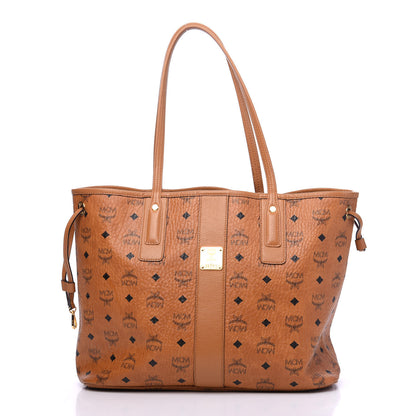 MCM Visetos Medium Liz Reversible Shopper Tote Cognac 2 of 16