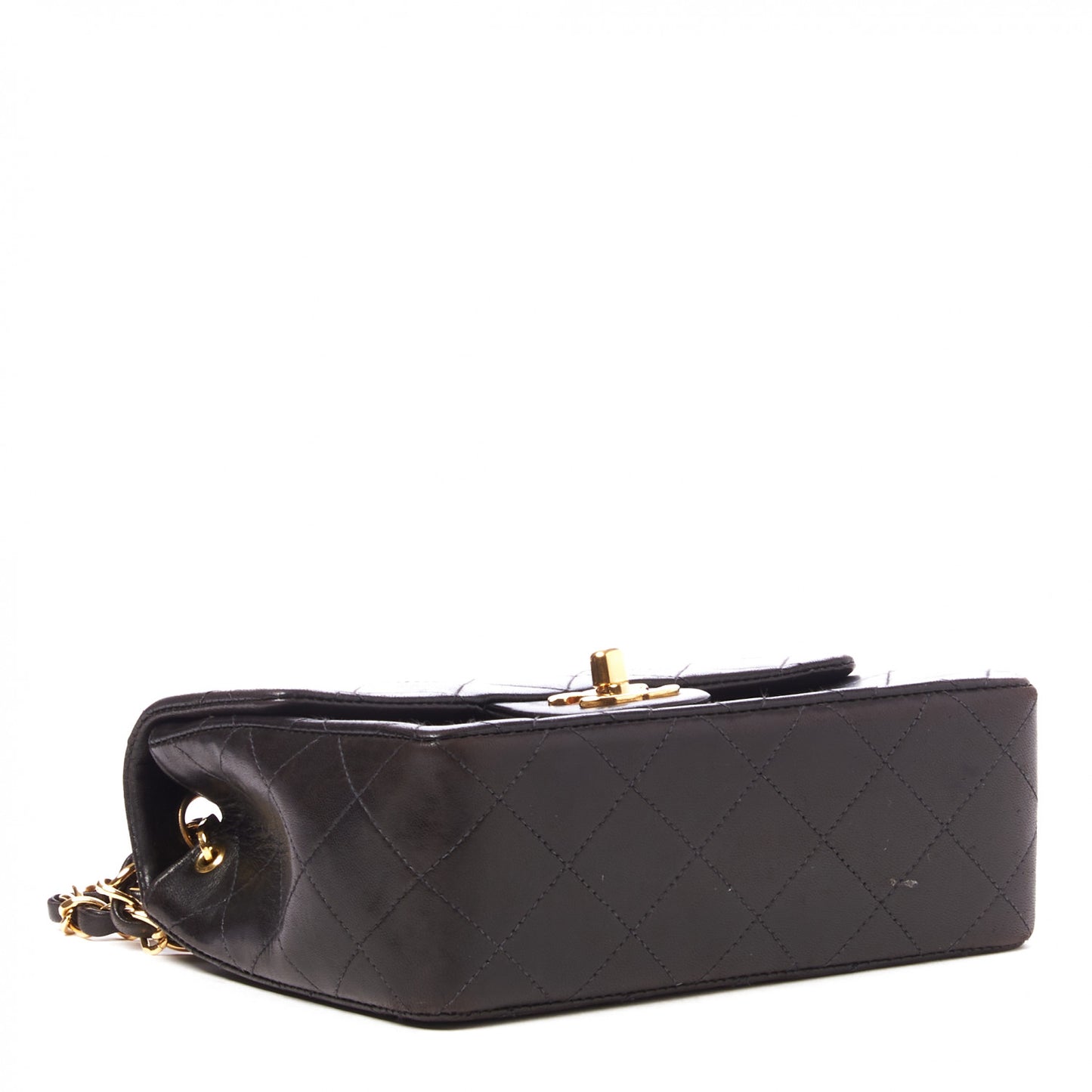 Lambskin Quilted Mini Square Flap Black