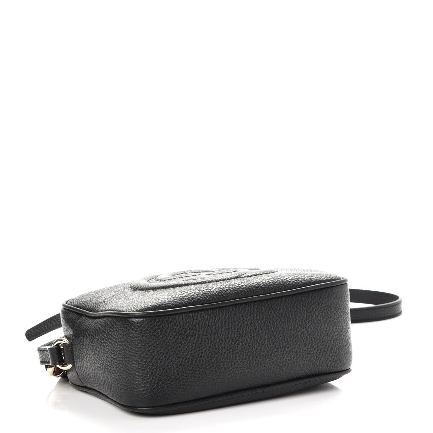 Pebbled Calfskin Small Soho Disco Bag Black