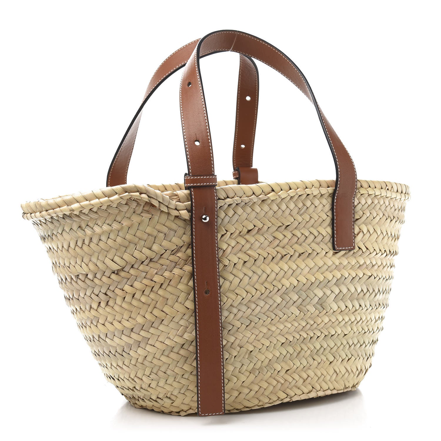Loewe Raffia Basket Tote Bag Natural Tan 3 of 10