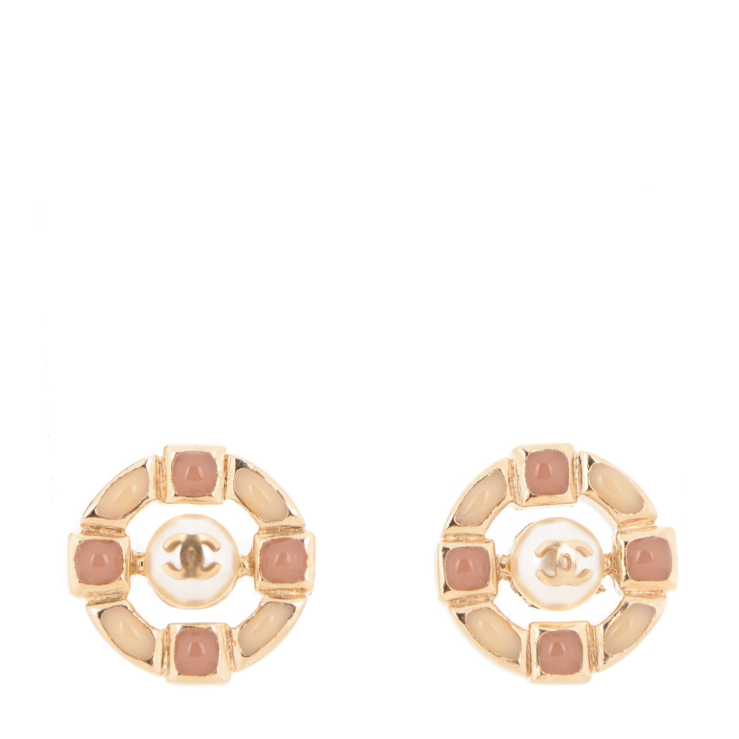 Pearl Gripoix CC Earrings Gold