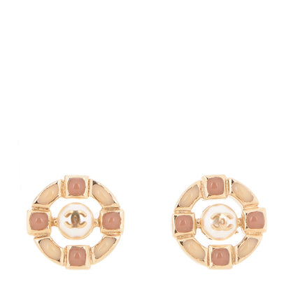 Chanel Pearl Gripoix CC Earrings Gold 1 of 5