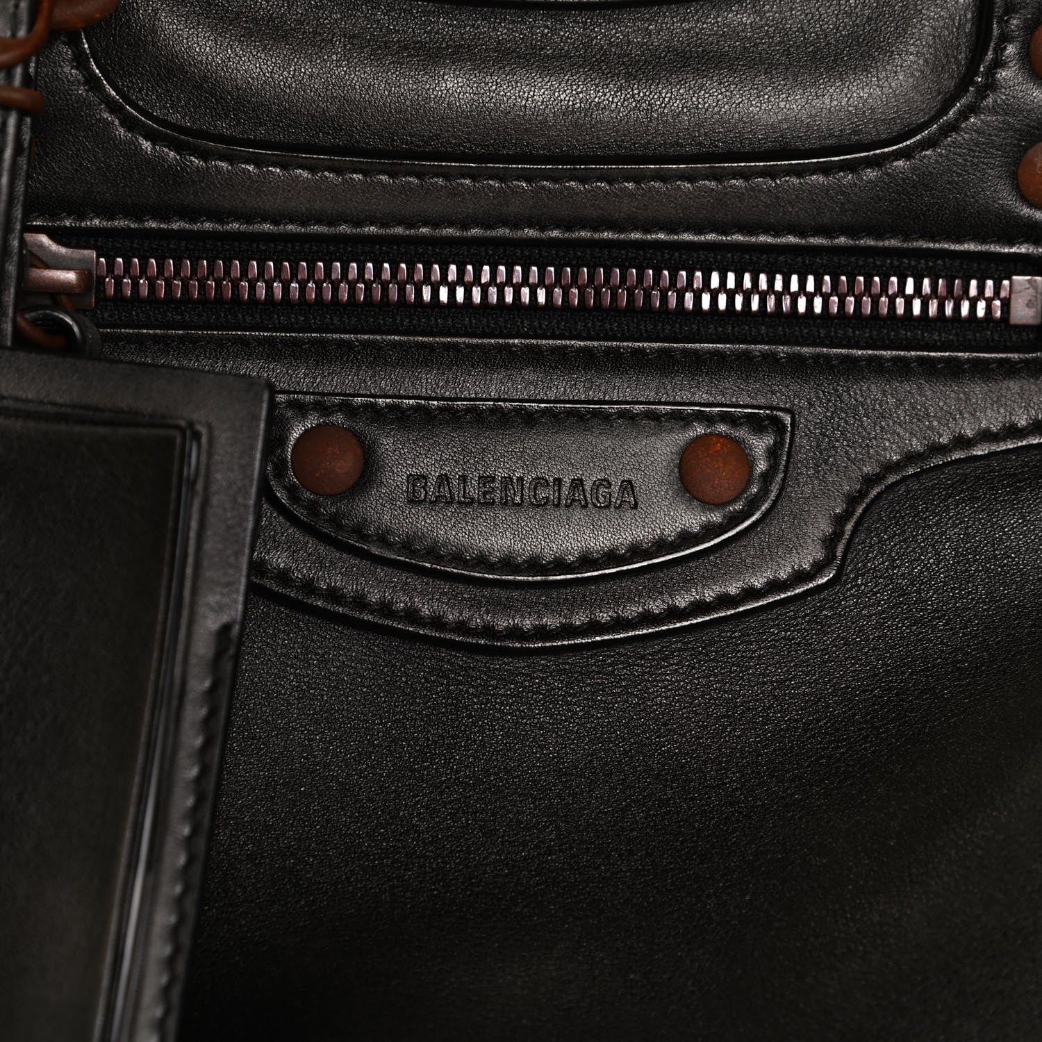Balenciaga Used Calfskin Rust Hardware Neo Classic City Black 6 of 14