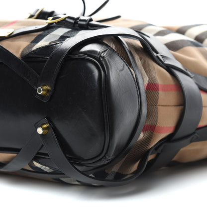 Burberry House Check Bridle Calfskin Medium Gosford Hobo Black 11 of 18