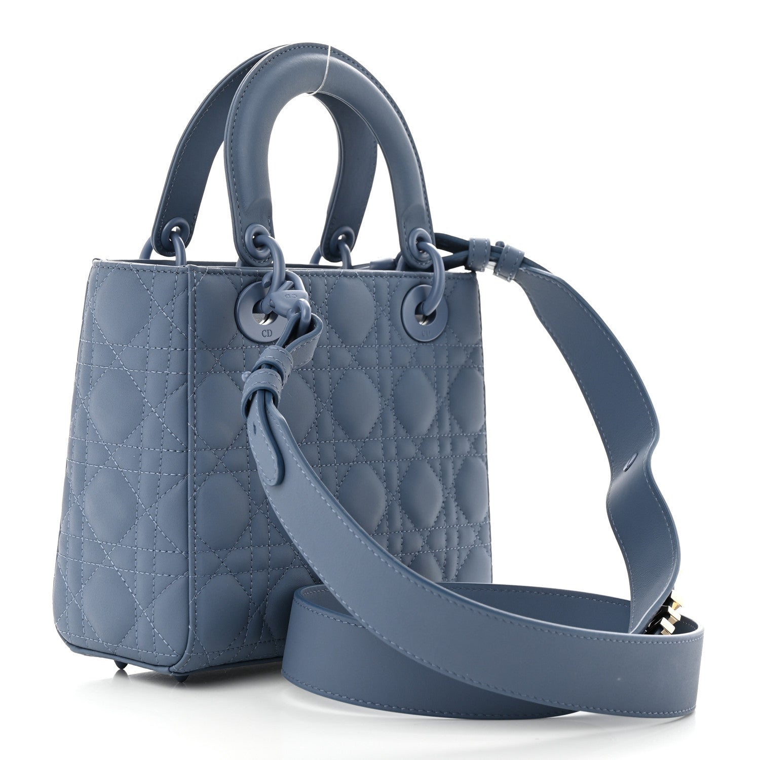 Christian Dior Ultra Matte Calfskin Cannage Small My ABCDior Lady Dior Dark Denim Blue 3 of 10