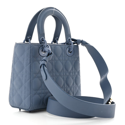 Christian Dior Ultra Matte Calfskin Cannage Small My ABCDior Lady Dior Dark Denim Blue 3 of 10