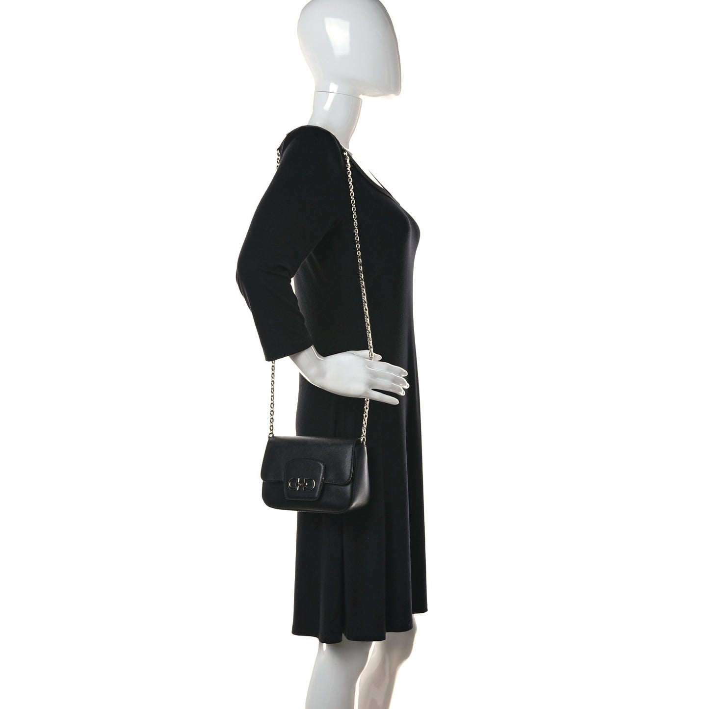 Saffiano Paris Crossbody Bag Black