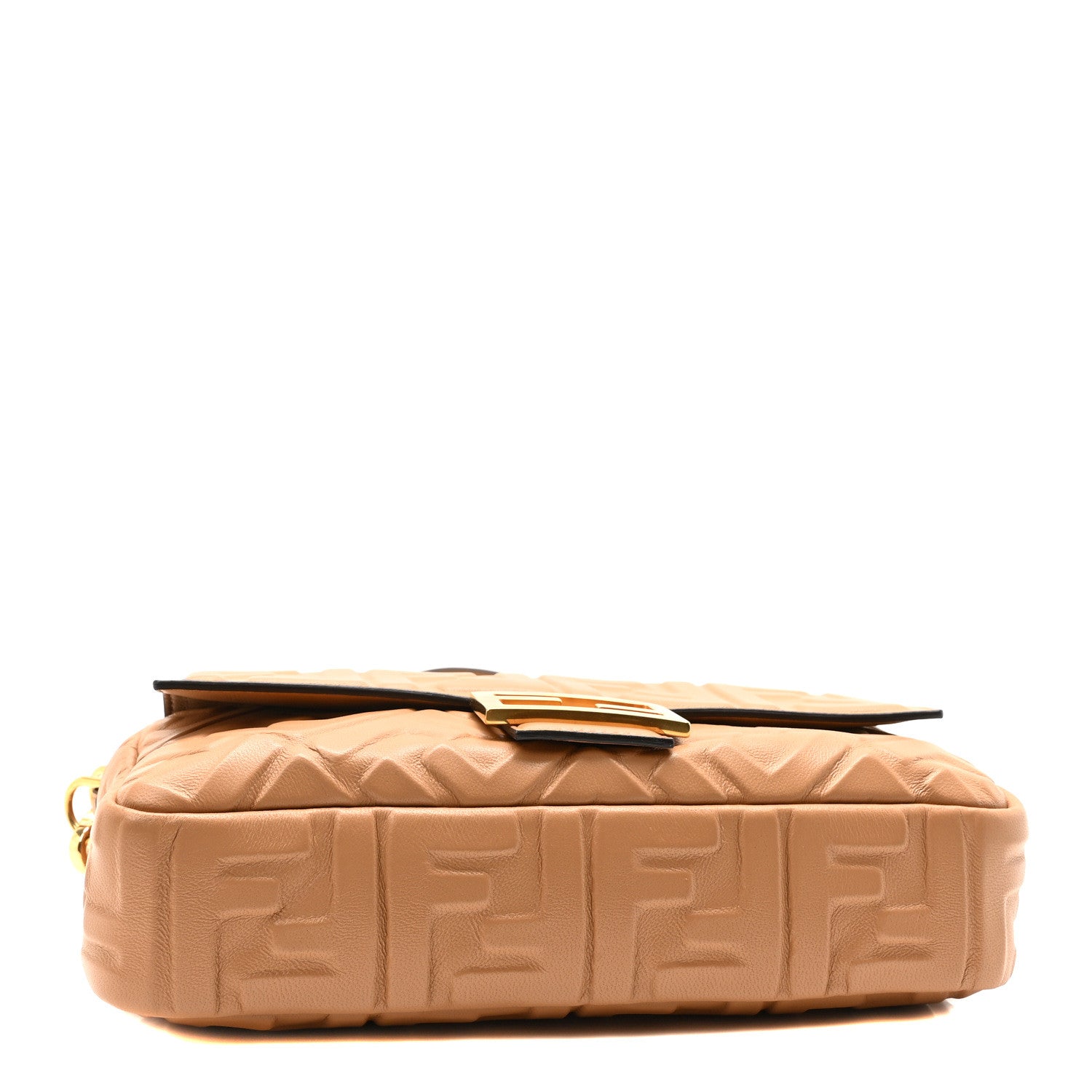 Fendi Nappa FF 1974 Embossed Baguette Miele Scuro 4 of 10