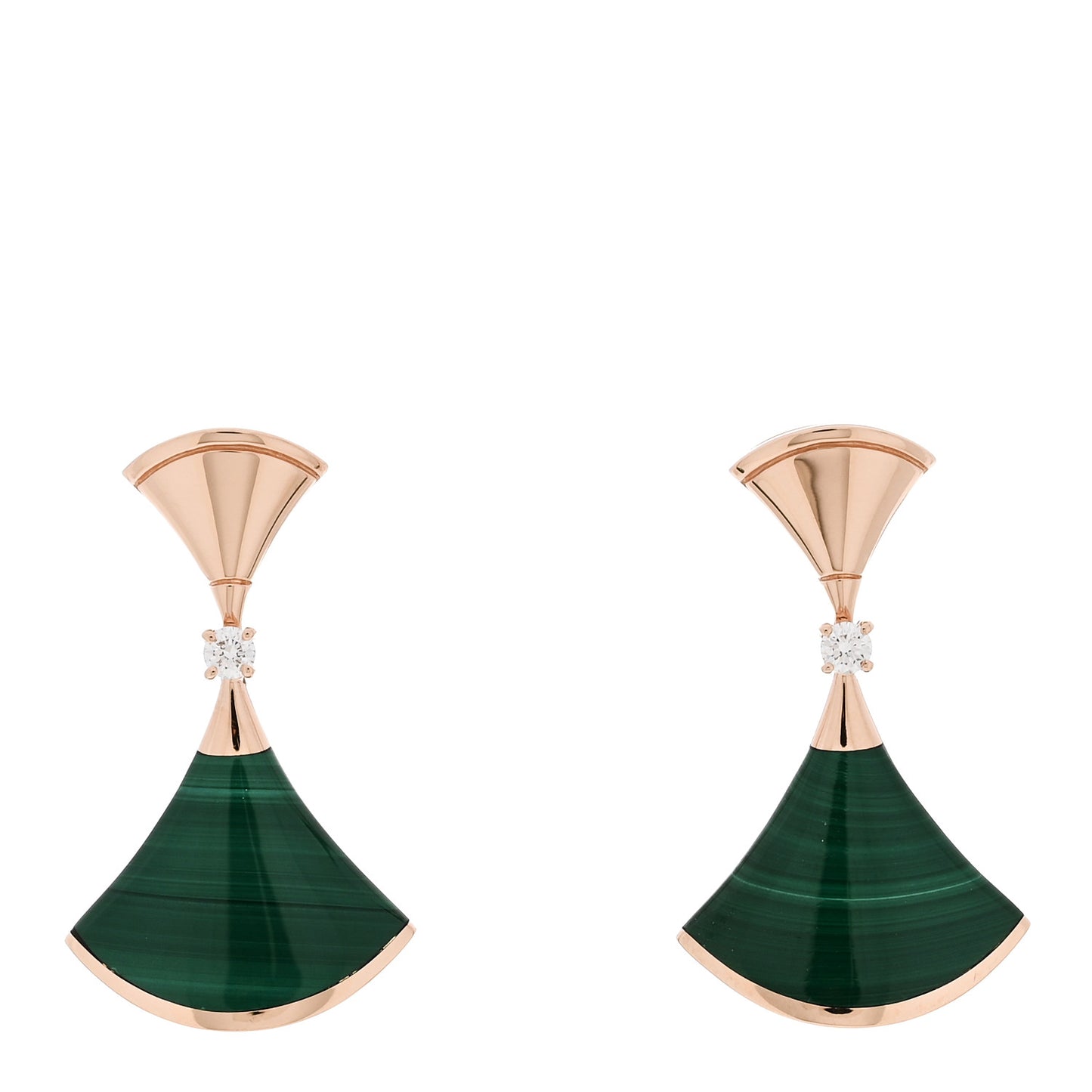 18K Rose Gold Diamond Malachite Divas' Dream Earrings