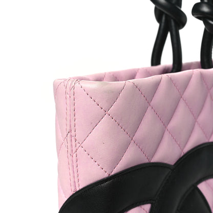 Chanel Calfskin Quilted Large Cambon Tote Pink Black 11 of 12
