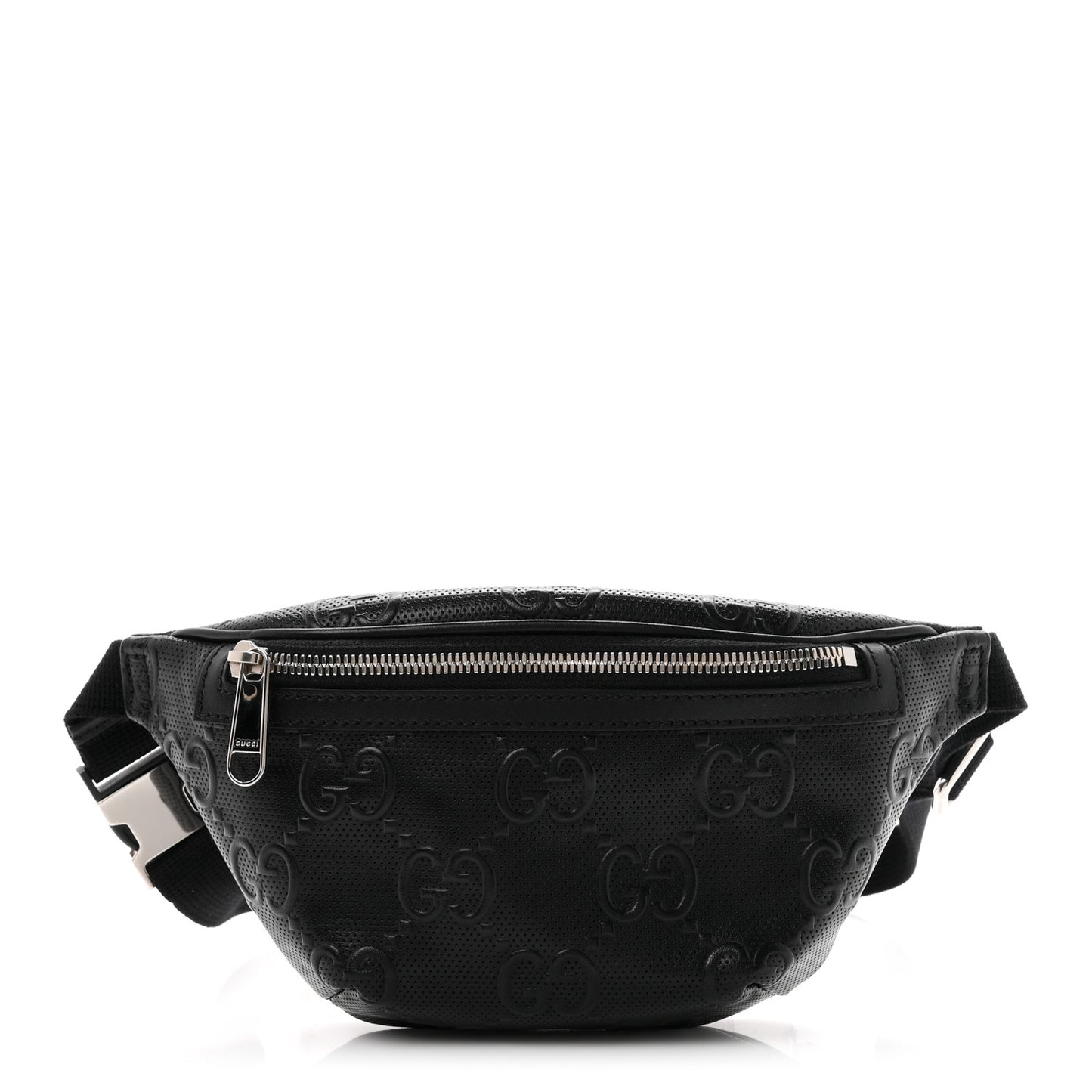 Calfskin GG Tennis Embossed Belt Bag Black