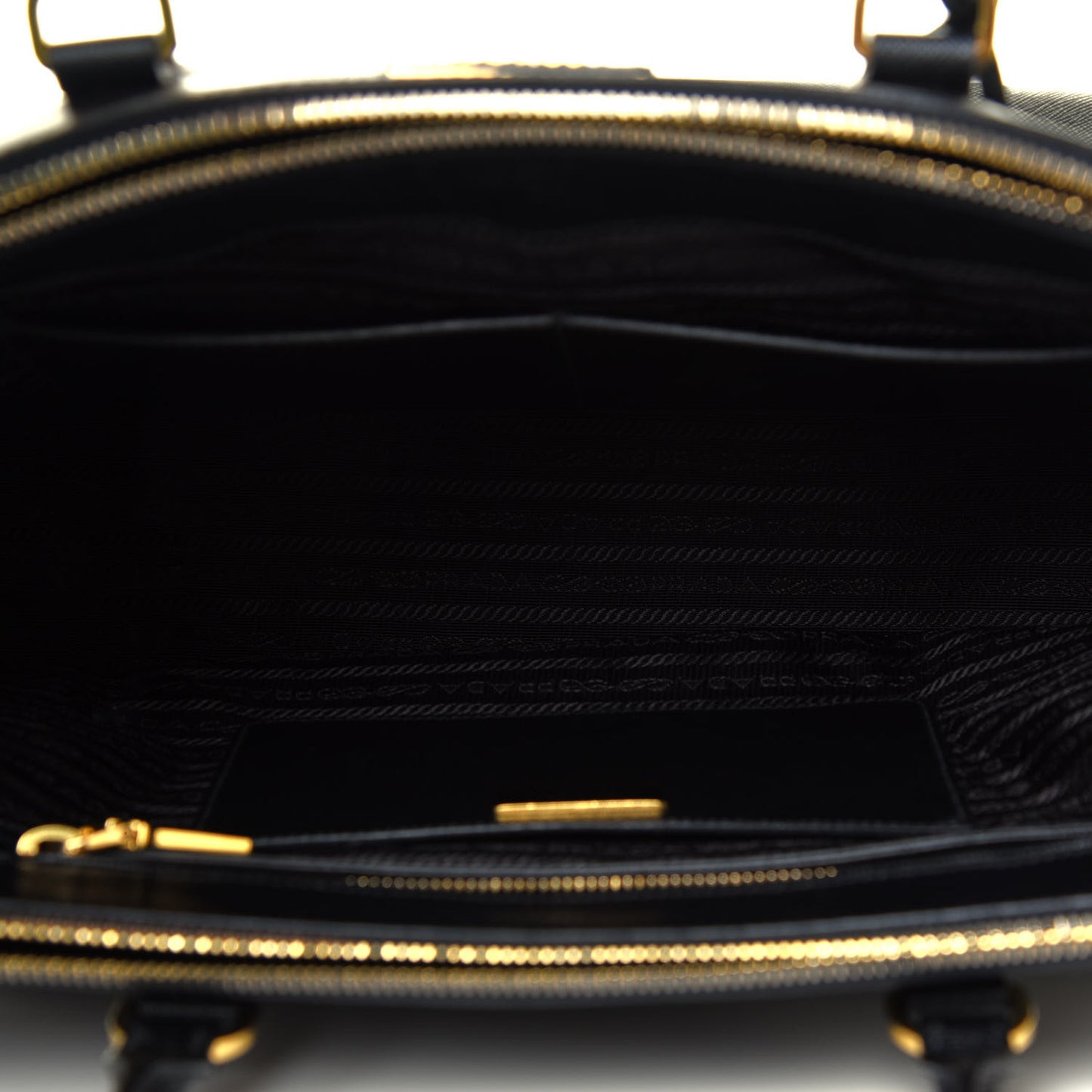 Saffiano Large Galleria Double Zip Tote Black