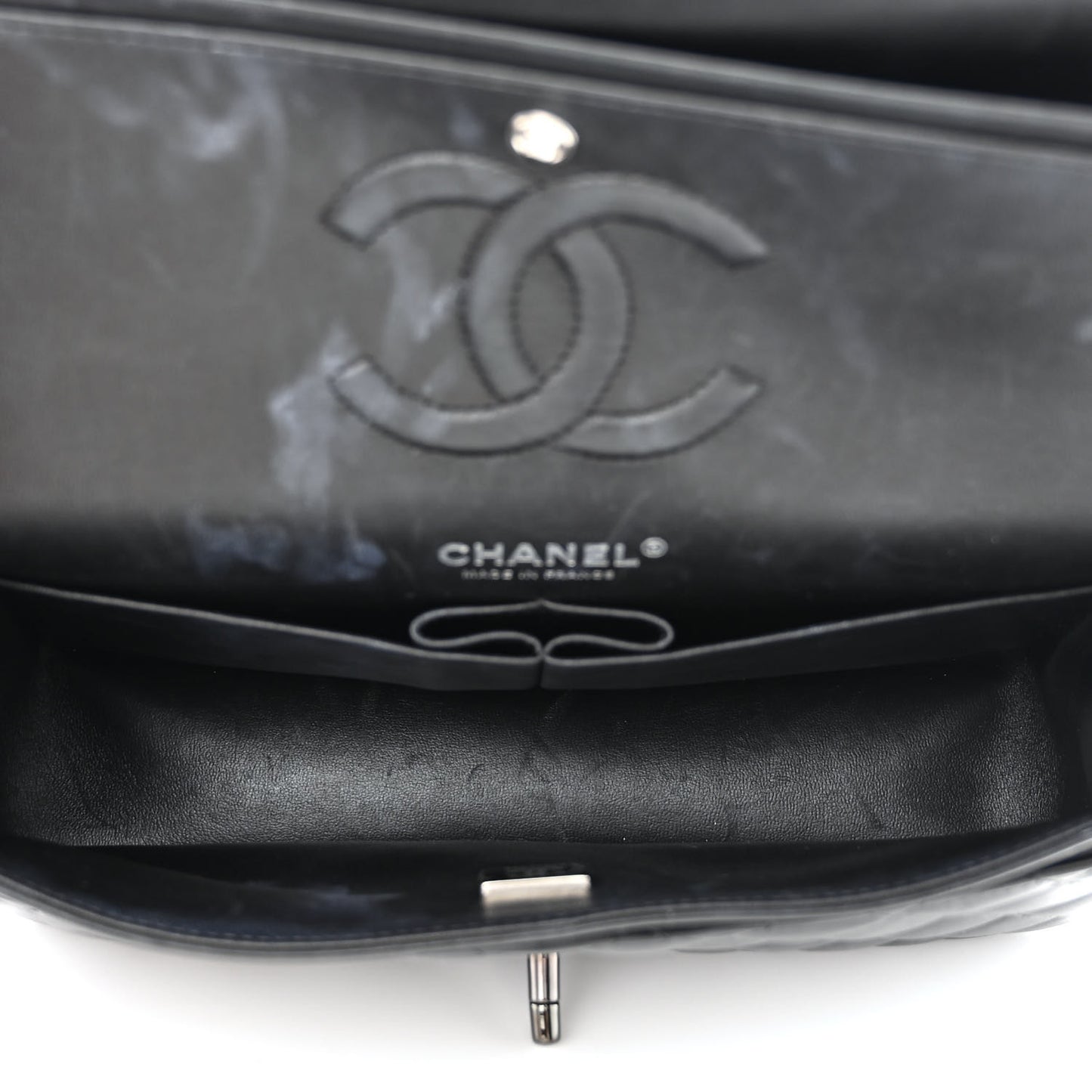 Lambskin Quilted Medium Double Flap So Black