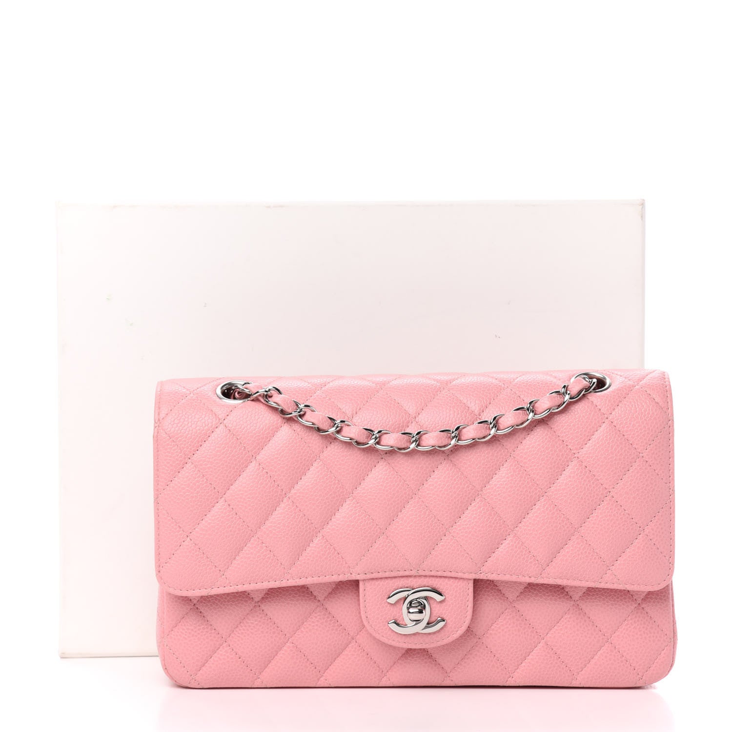 Chanel Caviar Quilted Medium Double Flap Pink 11 of 11