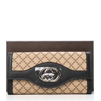 Gucci Diamante Sukey Continental Wallet Beige Ebony Black 7 of 7