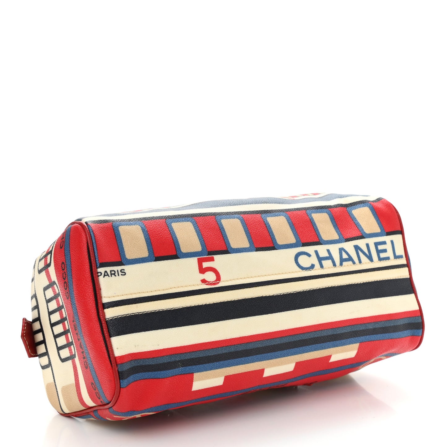 Coated Canvas Le Train Boston Bag Red