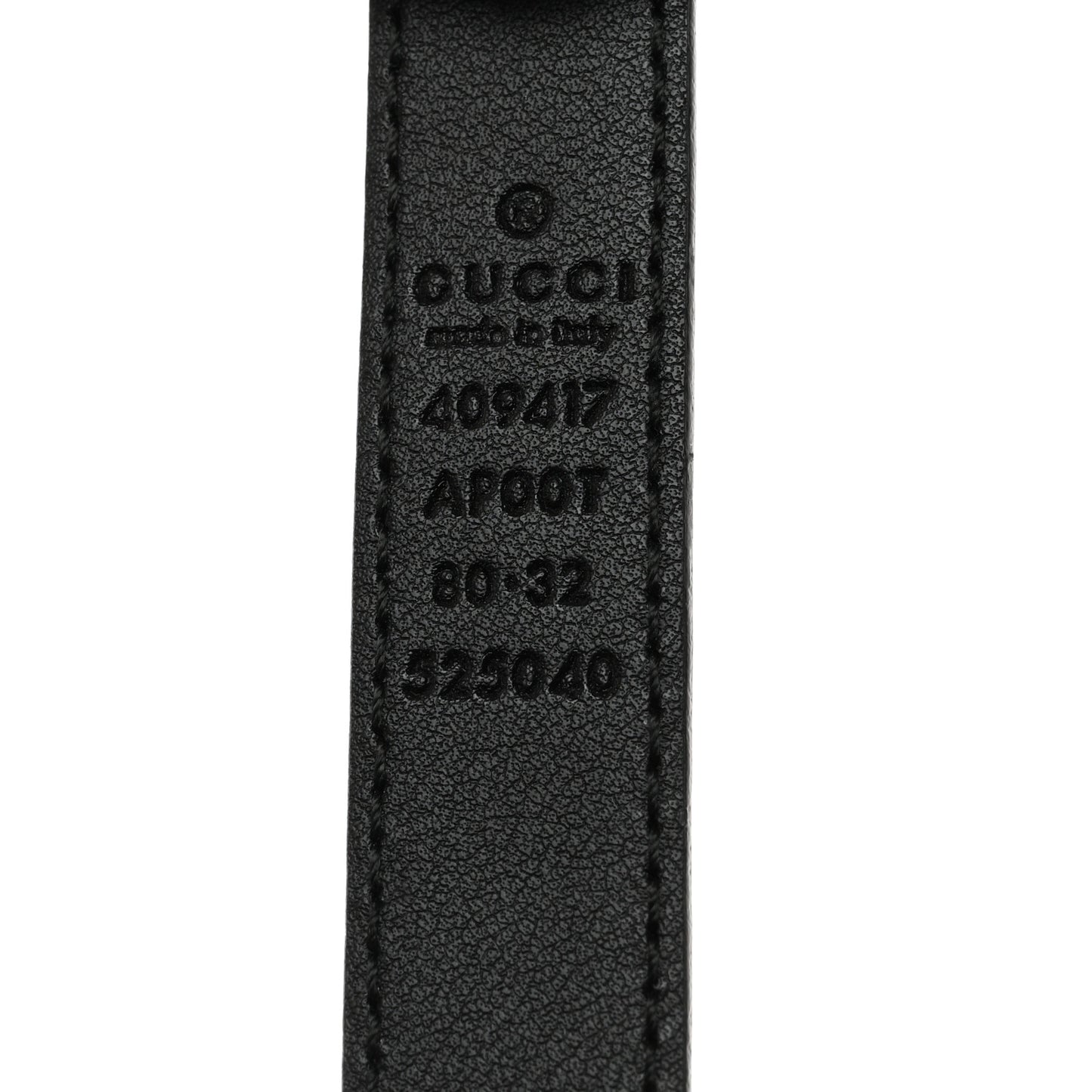 Calfskin Double G 20mm Belt 80 32 Black