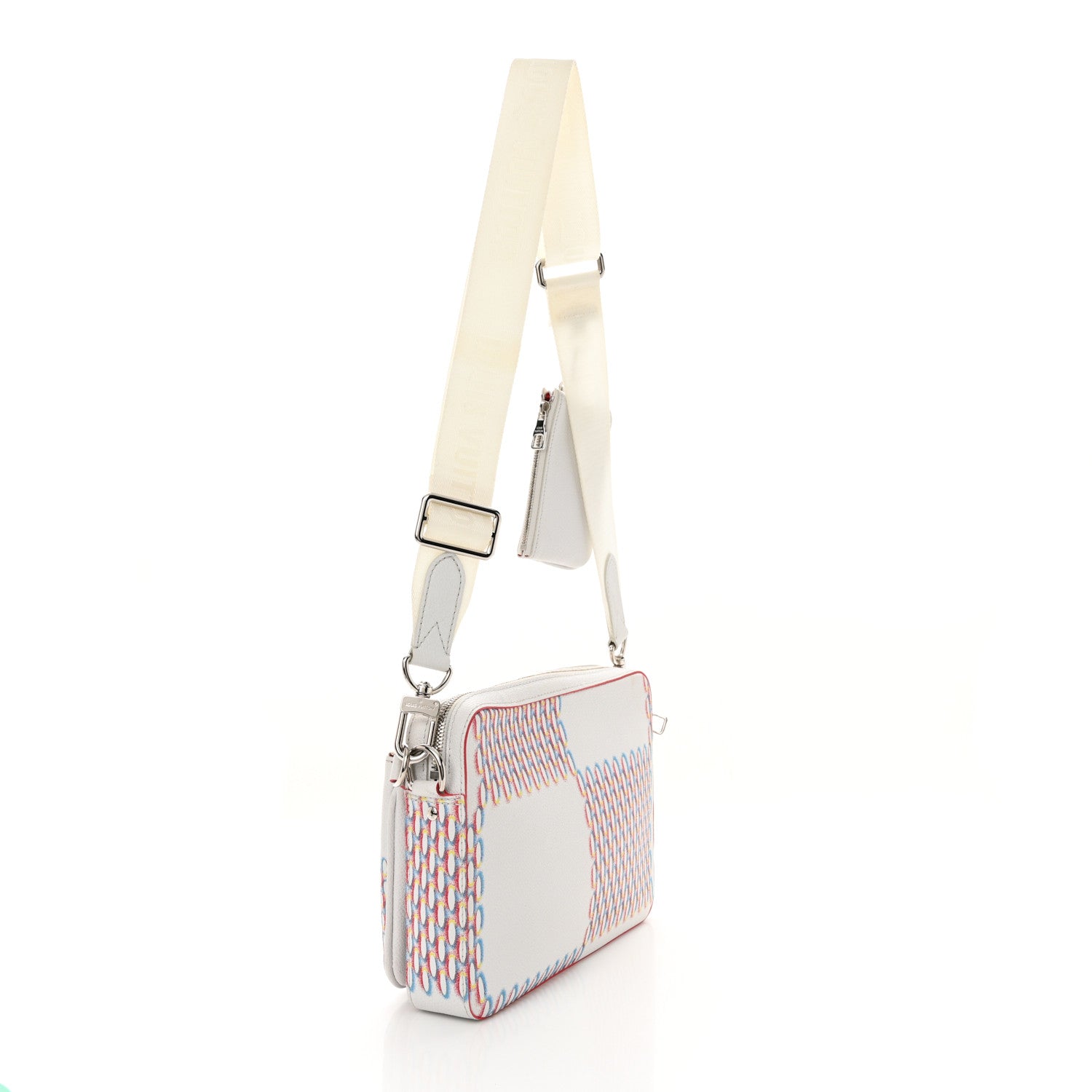 Louis Vuitton Cowhide Damier Spray Trio Messenger Bag White 3 of 10