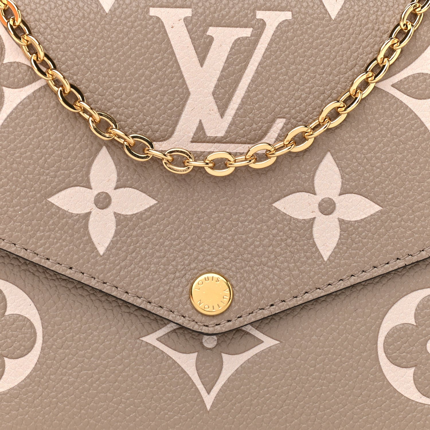 Louis Vuitton Empreinte Monogram Giant Felicie Pochette Tourterelle Creme 9 of 12