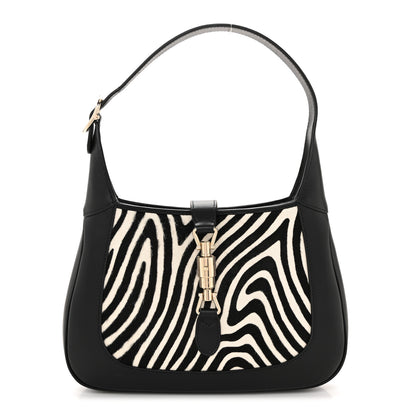 Gucci Pony Hair Zebra Print Calfskin Small Jackie 1961 Hobo Black White 1 of 11