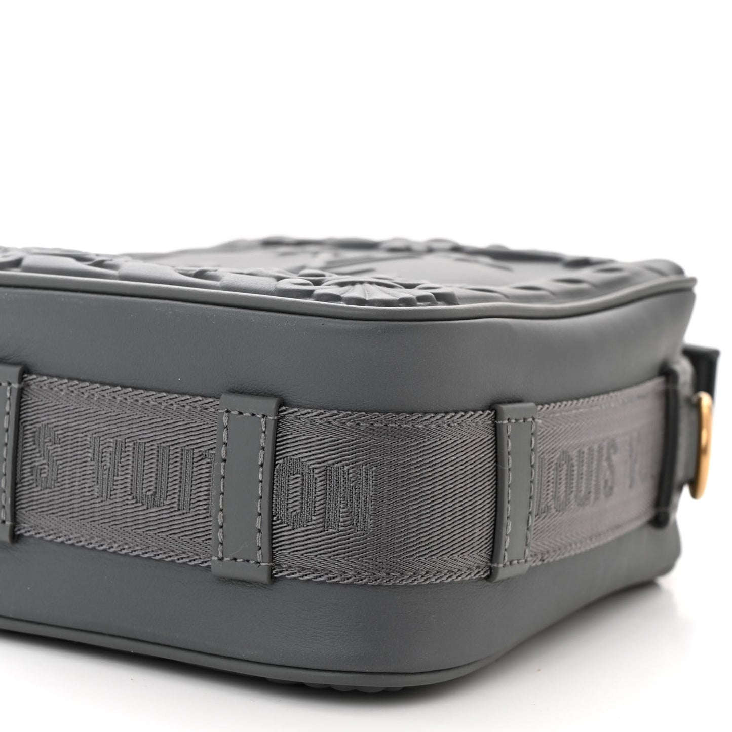 Calfskin Monogram Embossed Cruiser Messenger Dark Shadow Gray