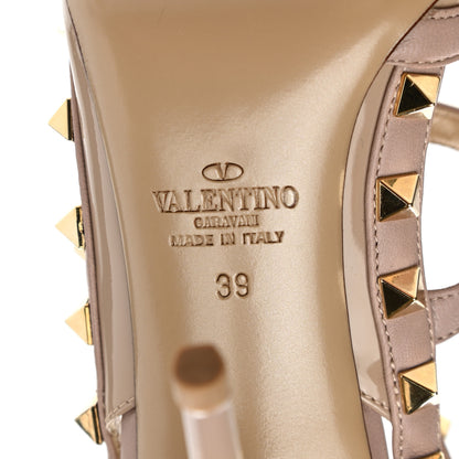 Valentino Garavani Patent Nappa Rockstud Ankle Strap 100mm Pumps 39 Poudre 6 of 9