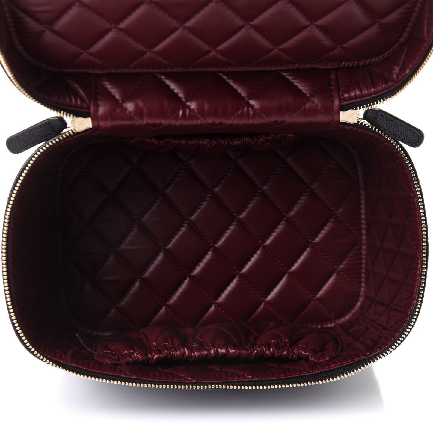 Caviar Quilted Large Vanity Pouch Black