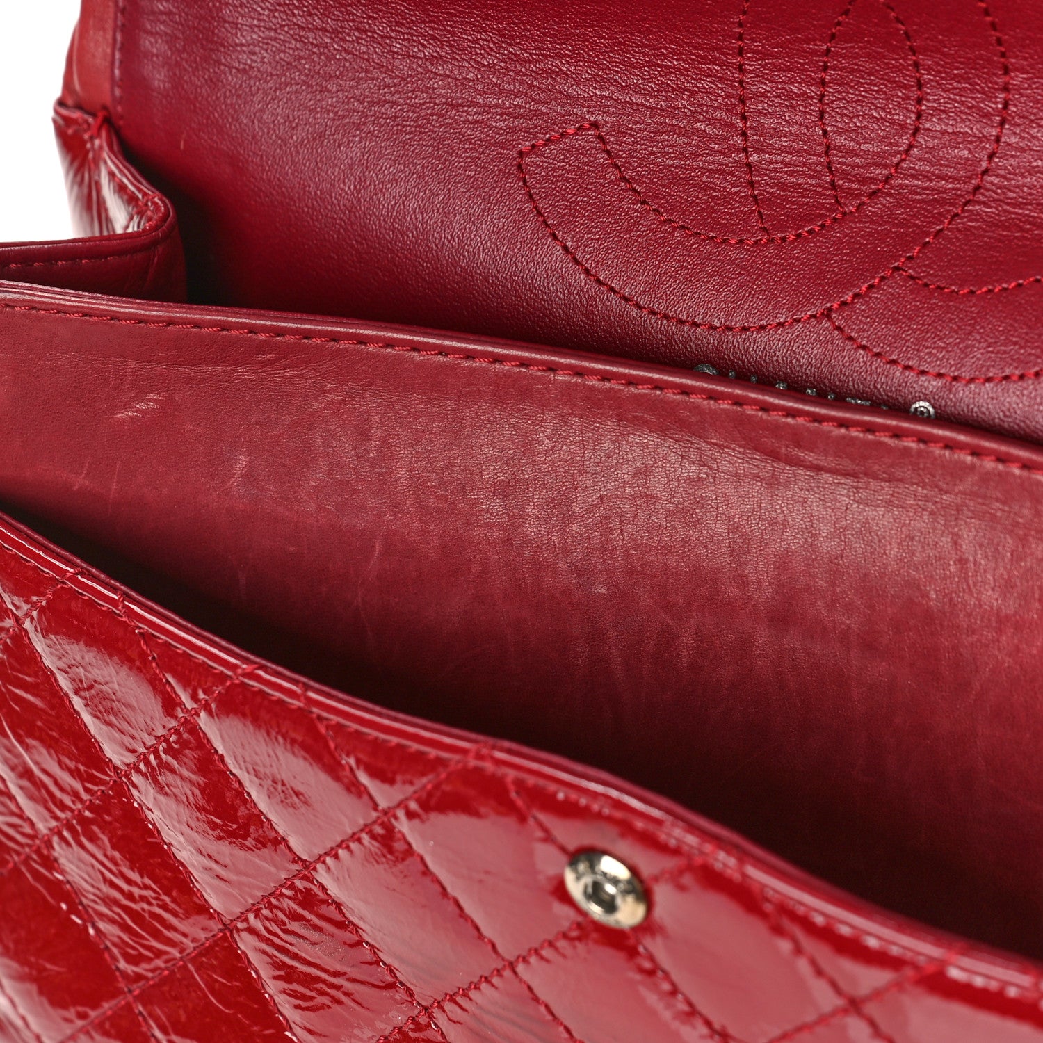Chanel Aged Glazed Calfskin Quilted 2.55 Reissue 226 Flap Red 12 of 14