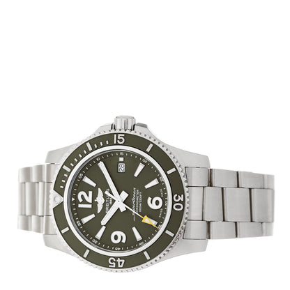 Breitling Stainless Steel 44mm Super Ocean Chronometer Automatic Watch Green A17367A11L1W1 2 of 7
