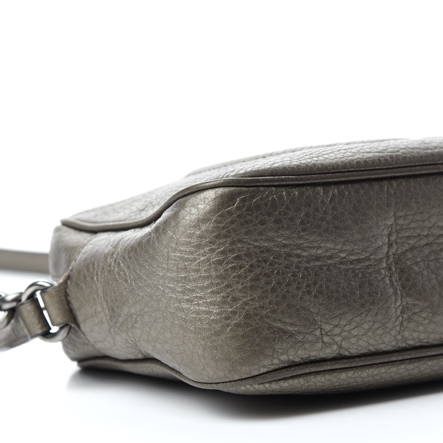 Metallic Pebbled Calfskin Small Soho Disco Bag Sasso