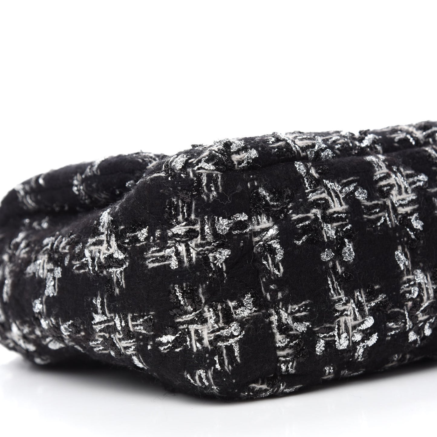 Tweed Quilted Medium Chanel 19 Flap Black Silver Ecru