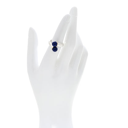 Tiffany Sterling Silver 18K Yellow Gold Lapis Bypass Ring 52 6 2 of 5