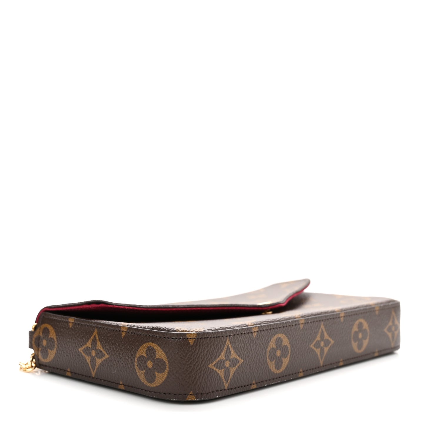 Monogram Pochette Felicie Chain Wallet Fuchsia