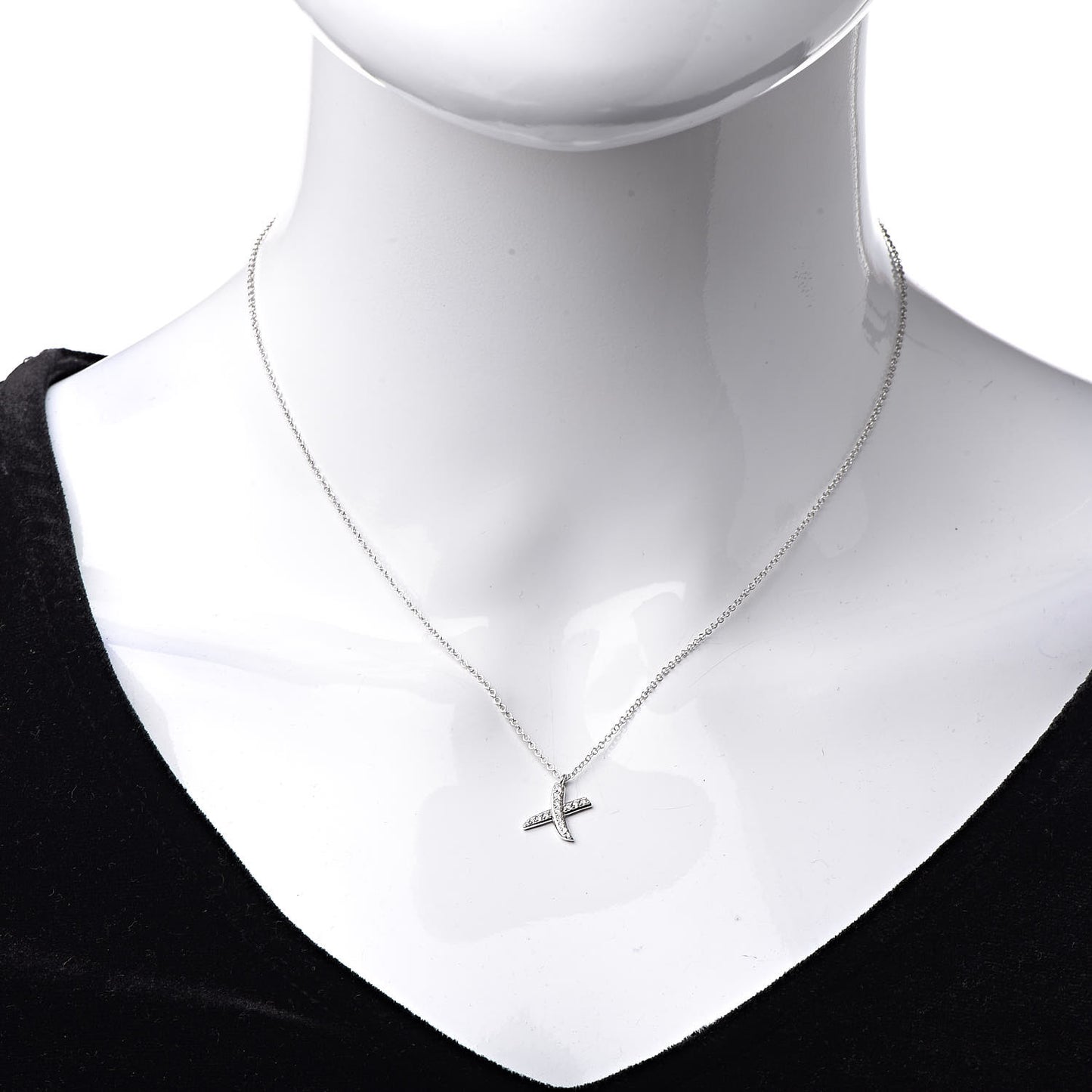 18K White Gold Diamond Paloma Picasso Graffiti X Pendant Necklace