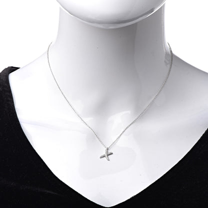 Tiffany 18K White Gold Diamond Paloma Picasso Graffiti X Pendant Necklace 2 of 7