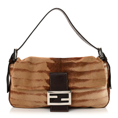 Fendi Calf Hair Zebra Print Baguette Brown 1 of 11