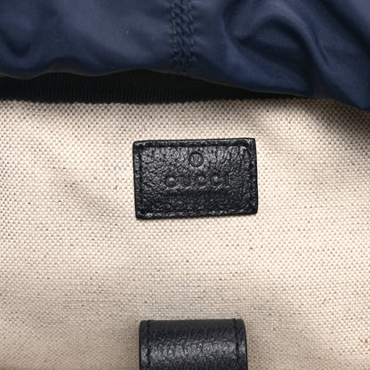 Gucci GG Supreme Monogram Textured Dollar Calfskin Medium Ophidia Double Buckle Backpack Blue Dark Blue Black 6 of 10