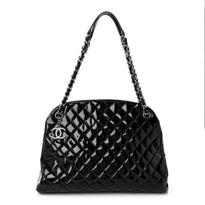 Chanel Patent Quilted Large Just Mademoiselle Bowling Bag Black 1 of 10