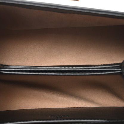 Gucci Glazed Textured Calfskin Mini Horsebit 1955 Top Handle Flap Bag Black 5 of 17