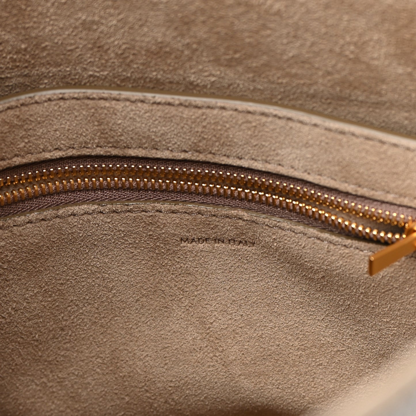 Soft Grained Calfskin Small Sangle Bucket Bag Taupe